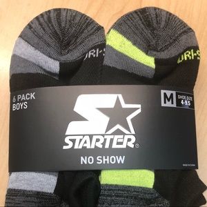STARTER Boys 6-Pack No-Show Socks ***New w/Tags***